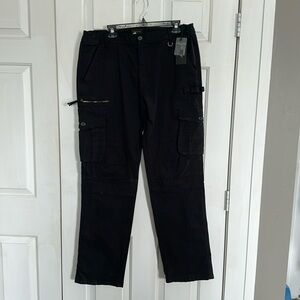 NWT TFBoys Black Cargo Pants waist size 38